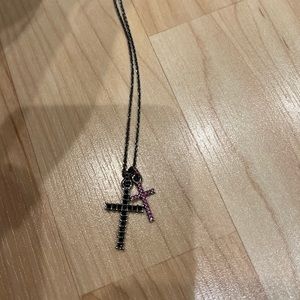 Swarovski double cross necklace